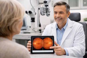 iridodonesis test results review with eye doctor at Barnet Dulaney Perkins Eye Center
