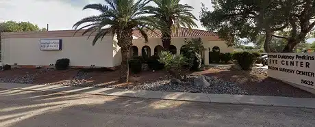 Exterior photo of our Barnet Dulaney Perkins Eye Center building in Tucson, AZ on 5th Street.